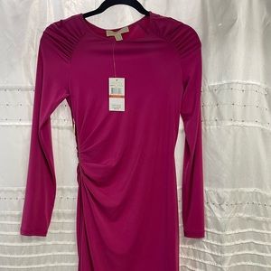 Michael Kors Deep Fuchsia Body Con Dress - Size XS